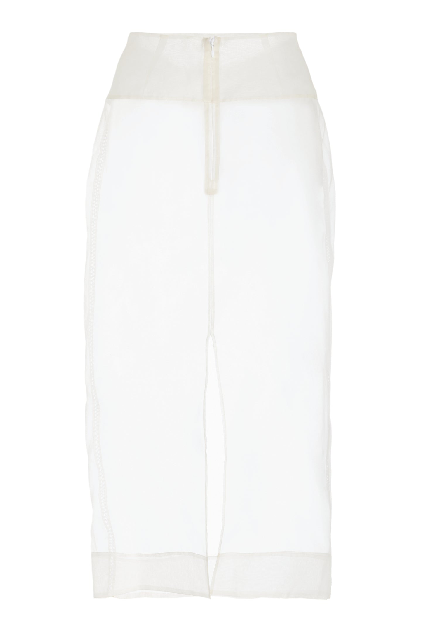 White sheer skirt on a white background