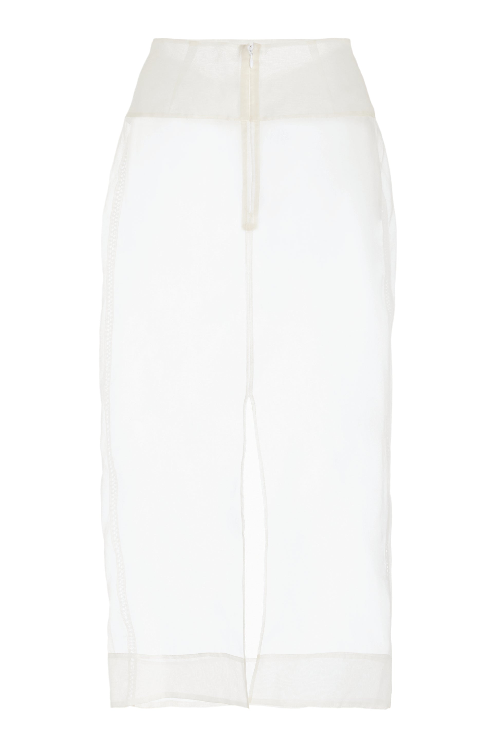 White sheer skirt on a white background