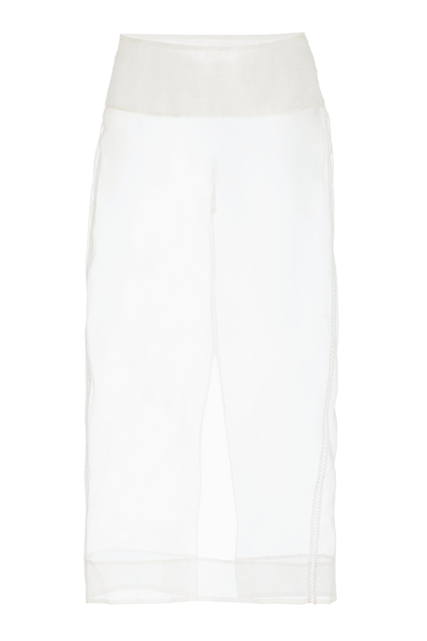 White sheer skirt on a white background
